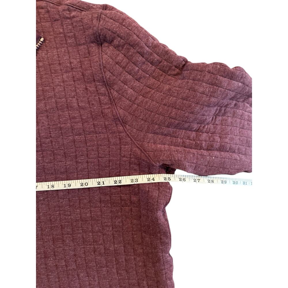 Men’s XL Maroon Quilted Quarter Zip Pullover Sweater Long Sleeve Casual Comfort - Picture 7 of 8